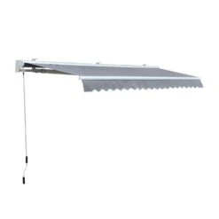 Outsunny Alu Gelenkarm-Markise Für Wandmontage Grau 450 X 300 Cm (BxL) | Aluminium Polyester, Sonnendach, Sonnenschutz, Markise Mit Handkurbel -Outsunny Geschäft 8600336600 840 148 prod 002