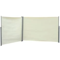 Outsunny Doppel-Seitenmarkise 6 X 1,6 M 600 X 160 Cm (LxH) | Sichtschutz Sonnenschutz Seitenrollo Windschutz