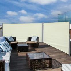 Outsunny Doppel-Seitenmarkise 6 X 1,6 M 600 X 160 Cm (LxH) | Sichtschutz Sonnenschutz Seitenrollo Windschutz -Outsunny Geschäft 8600336600 840 197CW prod 004