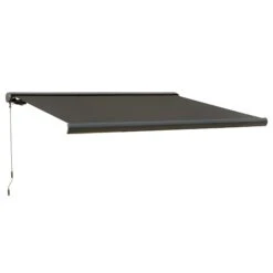 Outsunny Elektrische Markise Mit Fernbedienung Oder Handkurbel Dunkelgrau 300 X 0-250 Cm ((BxL) | Kassettenmarkise Balkon Markise Sonnenschutz -Outsunny Geschäft 8600336600 840 226V90 prod 002