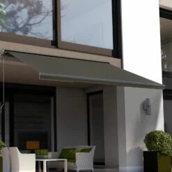 Outsunny Elektrische Markise Mit Fernbedienung Oder Handkurbel Dunkelgrau 300 X 0-250 Cm ((BxL) | Kassettenmarkise Balkon Markise Sonnenschutz -Outsunny Geschäft 8600336600 840 226V90 prod 004