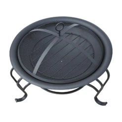 Outsunny Feuerkorb Für Holz Und Holzkohle Schwarz 56 X 45 Cm (ØxH) | Feuerschale Mit Funkenschutz Feuerstelle Schale -Outsunny Geschäft 8600336600 842 024 prod 006