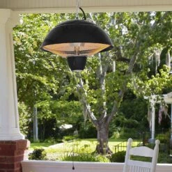 Outsunny Elektrischer Heizstrahler Mit Zugseil Schwarz, Silber 40,5 X 30,5 Cm (ØxH) | Terrassenstrahler Standheizstrahler Infrarotstrahler -Outsunny Geschäft 8600336600 842 035 prod 004