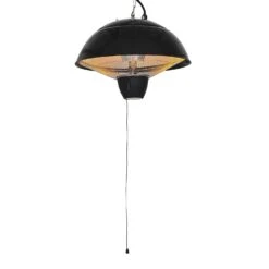 Outsunny Elektrischer Heizstrahler Mit Zugseil Schwarz, Silber 40,5 X 30,5 Cm (ØxH) | Terrassenstrahler Standheizstrahler Infrarotstrahler -Outsunny Geschäft 8600336600 842 035 prod 006