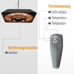 Outsunny Deckenheizstrahler Mit Fernbedienung Schwarz 45 X 45 X 10 Cm (BxTxH) | Terrassenheizer, Heizstrahler, Terrassenstrahler 13 Outsunny Deckenheizstrahler Mit Fernbedienung Schwarz 45 X 45 X 10 Cm (BxTxH) | Terrassenheizer, Heizstrahler, Terrassenstrahler -Outsunny Geschäft 8600336600 842 136V90 prod 006