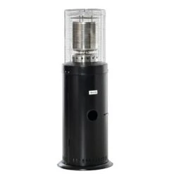 Outsunny Heizstrahler Gas Terrassenheizer Im Eleganten Design, Geeignet Für Den Einsatz Im Freien Schwarz 55,6 X 55,6 X 143 Cm ( BxTxH) | Terrassenheizer Terrassenstrahler Balkonheizer