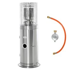 Outsunny Heizstrahler Elegantes Design, Hergestellt Aus Edelstahl, 10 KW Leistung Silber 55,6 X 55,6 X 143 Cm ( BxTxH) | Terrassenheizer Terrassenstrahler Balkonheizer -Outsunny Geschäft 8600336600 842 188V01 prod 004