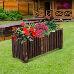 Outsunny Blumenkasten Natur 100 X 40 X 40 Cm (LxBxH) | Pflanzbeet Kräuterbeet Pflanzkasten Hochbeet -Outsunny Geschäft 8600336600 845 101 prod 003