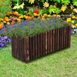 Outsunny Blumenkasten Natur 100 X 40 X 40 Cm (LxBxH) | Pflanzbeet Kräuterbeet Pflanzkasten Hochbeet -Outsunny Geschäft 8600336600 845 101 prod 004