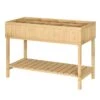 Outsunny Pflanztisch Mit 6 Fächer Natur 120 X 60 X 22 Cm (LxBxH) | Hochbeet Anzuchttisch Mit Abfluss & Ablage Garten