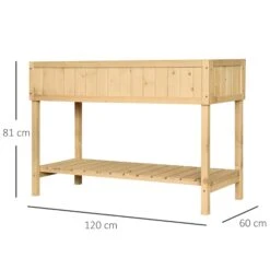 Outsunny Pflanztisch Mit 6 Fächer Natur 120 X 60 X 22 Cm (LxBxH) | Hochbeet Anzuchttisch Mit Abfluss & Ablage Garten -Outsunny Geschäft 8600336600 845 238 prod 005