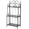 Outsunny Gartenregal Mit 3 Ablagen Schwarz 56 X 30 X 114 Cm (LxBxH) | Standregal Metallregal Aufbewahrungsregal Pflanzregal -Outsunny Geschäft 8600336600 845 268 prod 001