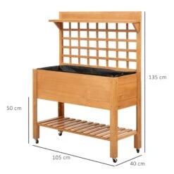 Outsunny Gärtnertisch Mit Rollen Natur 105 X 45 X 135 Cm (BxTxH) | Pflanztisch Blumentisch Gartentisch Hochbeet -Outsunny Geschäft 8600336600 845 475 prod 005