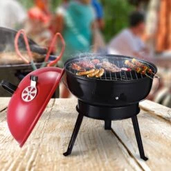 Outsunny Kugelgrill Tragbar Und Mit Dreibeinfuß Ø36,5 X H54 Cm | Holzkohlegrill Grillrost Holzkohle Grillstation Grill Tragbar -Outsunny Geschäft 8600336600 846 062RD prod 004