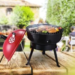 Outsunny Kugelgrill Tragbar Und Mit Dreibeinfuß Ø36,5 X H54 Cm | Holzkohlegrill Grillrost Holzkohle Grillstation Grill Tragbar -Outsunny Geschäft 8600336600 846 062RD prod 005