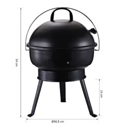 Outsunny Kugelgrill Tragbar Und Mit Dreibeinfuß Ø36,5 X H54 Cm | Holzkohlegrill Grillrost Holzkohle Grillstation Grill Tragbar -Outsunny Geschäft 8600336600 846 062RD prod 006