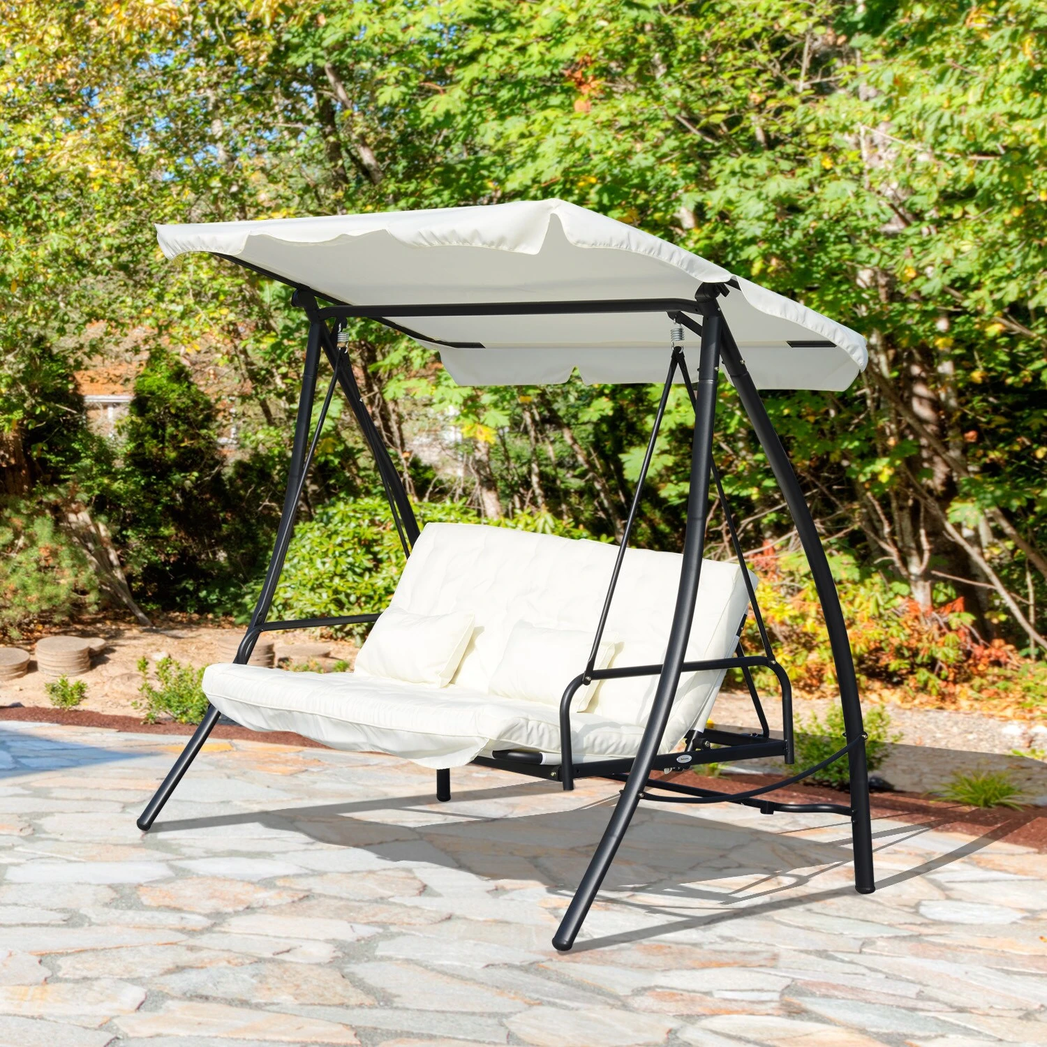 Outsunny Hollywoodschaukel Mit Liegefunktion 200 X 125 X 170 Cm (LxBxH) | Gartenschaukel Schaukelbank Liegefunktion 3er Sitz 6 Outsunny Hollywoodschaukel Mit Liegefunktion 200 X 125 X 170 Cm (LxBxH) | Gartenschaukel Schaukelbank Liegefunktion 3er Sitz – Bild 4
