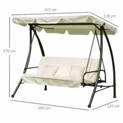 Outsunny Hollywoodschaukel Mit Liegefunktion 200 X 125 X 170 Cm (LxBxH) | Gartenschaukel Schaukelbank Liegefunktion 3er Sitz 12 Outsunny Hollywoodschaukel Mit Liegefunktion 200 X 125 X 170 Cm (LxBxH) | Gartenschaukel Schaukelbank Liegefunktion 3er Sitz -Outsunny Geschäft 8600336600 84A 032 prod 005