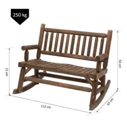 Outsunny Schaukelbank Mit Armlehne Dunkelbraun 112 X 67 X 93 Cm (BxTxH) | Gartenbank Sitzbank Parkbank Holzbank Bank -Outsunny Geschäft 8600336600 84A 133 prod 005
