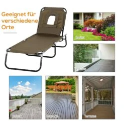 Outsunny Gartenliege Mit Gesichtsöffnung 190 X 56 X 28 Cm (LxBxH) | Sonnenliege Gartenliege Strandliege Stoffliege -Outsunny Geschäft 8600336600 84B 177BN prod 006