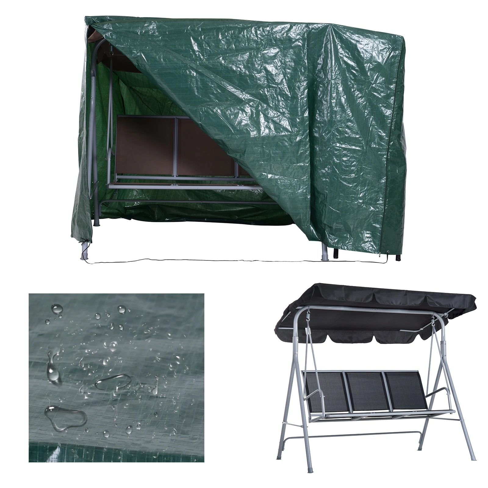 Outsunny Abdeckhaube Für Gartenmöbel Grün 215 X 155 X 150 Cm (LxBxH) | Abdeckung Gartenmöbel Schutzhülle Abdeckplane 8 Outsunny Abdeckhaube Für Gartenmöbel Grün 215 X 155 X 150 Cm (LxBxH) | Abdeckung Gartenmöbel Schutzhülle Abdeckplane – Bild 6
