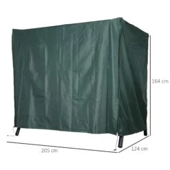 Outsunny Abdeckung Für Hollywoodschaukel Dunkelgrün 205 X 124 X 164 Cm (LxBxH) | Abdeckplane Gartenmöbel Schutzhülle Abdeckhaube -Outsunny Geschäft 8600336600 84B 446 prod 005