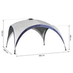 Outsunny Pavillon Grau, Blau 400 X 400 X 250 Cm (LxBxH) | Gartenzelt Partyzelt Festzelt Gartenpavillon -Outsunny Geschäft 8600336600 84C 109 prod 005