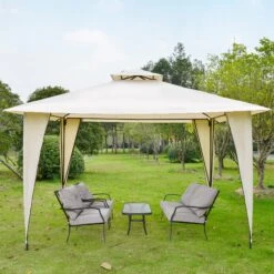 Outsunny Pavillon Mit Doppeldach 350 X 350 X 270 Cm (LxBxH) | Gartenzelt Partyzelt Festzelt Gartenpavillon -Outsunny Geschäft 8600336600 84C 183BG prod 003
