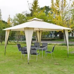 Outsunny Pavillon Mit Doppeldach 350 X 350 X 270 Cm (LxBxH) | Gartenzelt Partyzelt Festzelt Gartenpavillon -Outsunny Geschäft 8600336600 84C 183BG prod 004