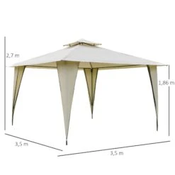 Outsunny Pavillon Mit Doppeldach 350 X 350 X 270 Cm (LxBxH) | Gartenzelt Partyzelt Festzelt Gartenpavillon -Outsunny Geschäft 8600336600 84C 183BG prod 005