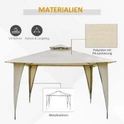 Outsunny Pavillon Mit Doppeldach 350 X 350 X 270 Cm (LxBxH) | Gartenzelt Partyzelt Festzelt Gartenpavillon -Outsunny Geschäft 8600336600 84C 183BG prod 006