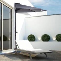 Outsunny Sonnenschirm Mit Handkurbel 293 X 150 X 249 Cm (LxBxH) | Kurbelschirm Halbrund Gartenschirm Marktschirm -Outsunny Geschäft 8600336600 84D 008GY prod 003