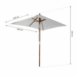 Outsunny Sonnenschirm Knickbar 200 X 150 X 230 Cm (LxBxH) | Gartenschirm Strandschirm Balkonschirm Knickbar -Outsunny Geschäft 8600336600 84D 017CW prod 005