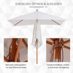 Outsunny Sonnenschirm Knickbar 200 X 150 X 230 Cm (LxBxH) | Gartenschirm Strandschirm Balkonschirm Knickbar -Outsunny Geschäft 8600336600 84D 017CW prod 006