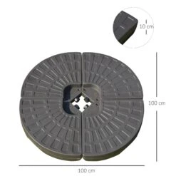 Outsunny Sonnenschirmständer 4-teilig Befüllbar Kaffee 100 X 100 X 10,5 Cm (LxBxH) | Sonnenschirmständer Schirmständer Schirmfuß -Outsunny Geschäft 8600336600 84D 124 prod 005