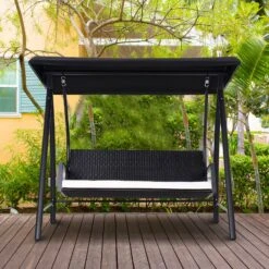Outsunny Rattan Gartenschaukel 198 X 124 X 179 Cm (LxBxH) | Hollywoodschaukel Polyrattan Schaukel Gartenmöbel -Outsunny Geschäft 8600336600 867 018 prod 004