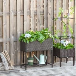 Outsunny Hochbeet Mit Ablage Braun 70 X 30 X 72 Cm (BxTxH) | Kräuterbeet Pflanzkasten Kasten Für Gartenkräuter -Outsunny Geschäft 8600336600 867 038 prod 004