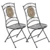 Gartenstuhl-Set Aus Metall Mit Mosaik Verzierung, 2-teilig Kemo, 2er-Set Schwarz/Beige -Outsunny Geschäft 8600342900 6591612 prod 001