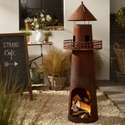Feuerstelle Leuchtturm Rost -Outsunny Geschäft 8600342900 9325323 prod 003