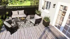 Outdoor-Teppich Rico Schwarz/Creme 120 X 170 Cm 10 Outdoor-Teppich Rico Schwarz/Creme 120 X 170 Cm -Outsunny Geschäft 8600342900 9334093 prod 003