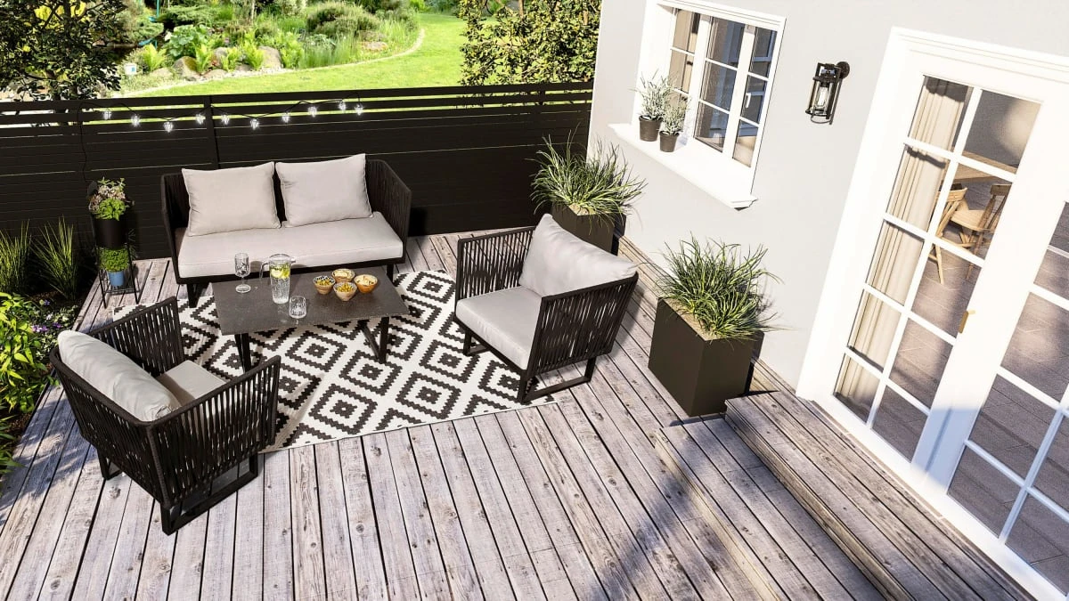 Outdoor-Teppich Rico Schwarz/Creme 120 X 170 Cm 5 Outdoor-Teppich Rico Schwarz/Creme 120 X 170 Cm – Bild 3