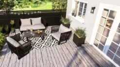 Outdoor-Teppich Rico Schwarz/Creme 120 X 170 Cm 13 Outdoor-Teppich Rico Schwarz/Creme 120 X 170 Cm -Outsunny Geschäft 8600342900 9334093 prod 006