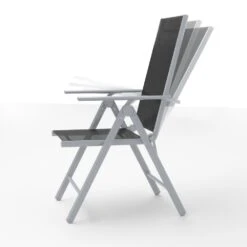 Oskar Gartenstuhl 2er Set Alu Klappstuhl Campingstuhl Liegestuhl Silber -Outsunny Geschäft 8600343700 21170 prod 006