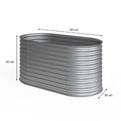 Oskar Hochbeet Kräuterbeet Gemüsebeet Oval 160x80x82cm Stahl Verzinkt Garten -Outsunny Geschäft 8600343700 29021 prod 003