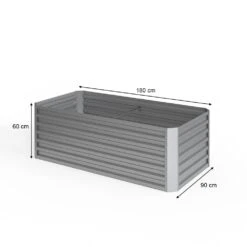 Oskar Hochbeet Kräuterbeet Gemüsebeet Rechteckig 180x90x60cm Stahl Verzinkt -Outsunny Geschäft 8600343700 29022 prod 003