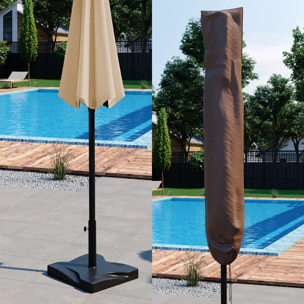 Oskar Sonnenschirm 270cm Set Beige Inkl Schutzhülle + Ständer Gartenschirm 7 Oskar Sonnenschirm 270cm Set Beige Inkl Schutzhülle + Ständer Gartenschirm – Bild 5