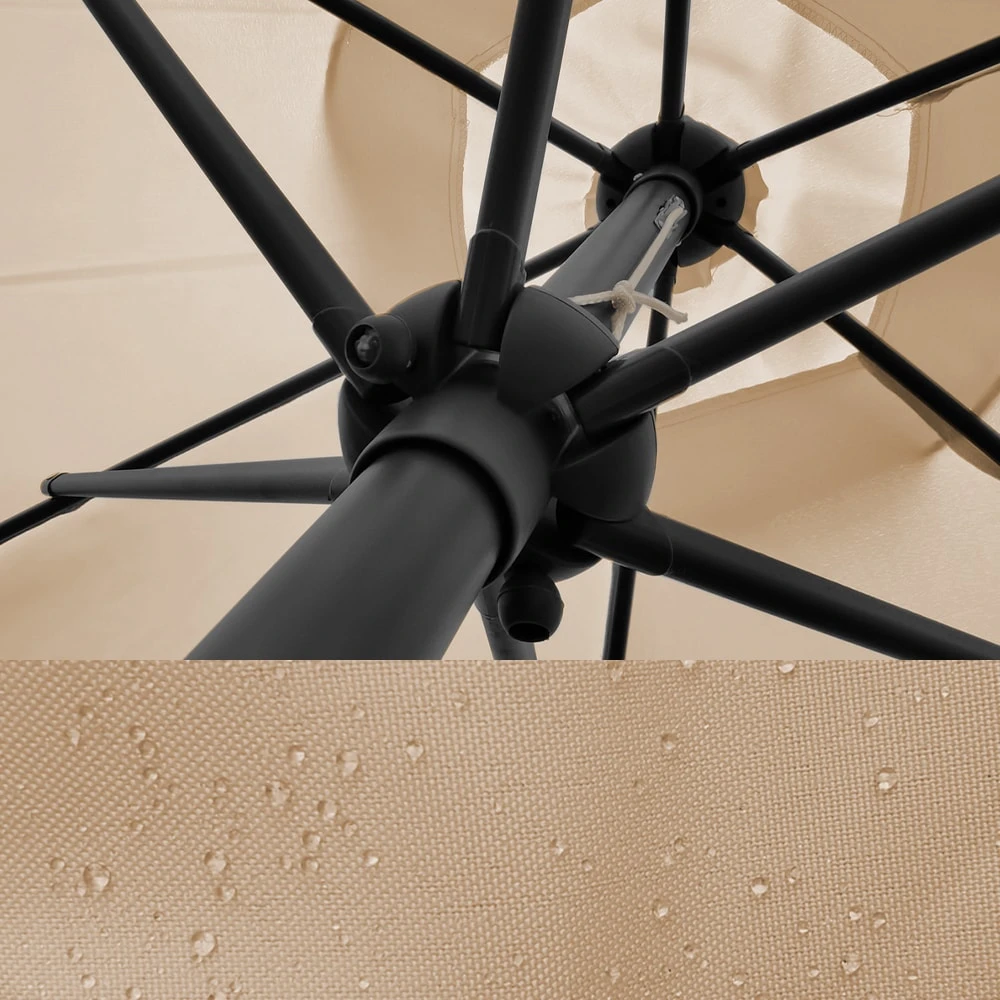 Oskar Sonnenschirm 270cm Set Beige Inkl Schutzhülle + Ständer Gartenschirm 8 Oskar Sonnenschirm 270cm Set Beige Inkl Schutzhülle + Ständer Gartenschirm – Bild 6