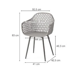 OK-Living Gartenstuhl Terrassenstuhl Balkonstuhl Jakob Grau Sitzschale Stuhl -Outsunny Geschäft 8600343700 37567 prod 003