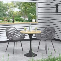 OK-Living Gartenstuhl Terrassenstuhl Balkonstuhl Jakob Grau Sitzschale Stuhl -Outsunny Geschäft 8600343700 37567 prod 004