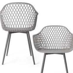 OK-Living Gartenstuhl Terrassenstuhl Balkonstuhl Jakob Grau Sitzschale Stuhl -Outsunny Geschäft 8600343700 37567 prod 006